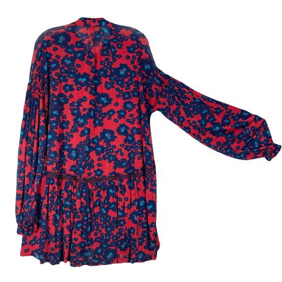 NWOT FREE PEOPLE Tunic Top M Merlot Combo Love Letter - Picture 3 of 15